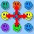 Try to arrange 3 smiley faces in a row for points in this puzzle game.